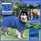 KIKNIN Dog Bathrobe, Dog Drying Coat with Velcro Closure, Microfiber Dog Drying Robe, Adjustable Collar and Waist Pet Towel, Quick Drying and Moisture Absorption to Prevent Pet Hair Loss