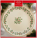 Lenox 830142 Holiday Round Serving Platter, Red & Green, 3.0 LB