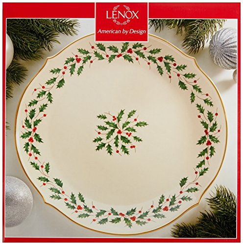 Lenox 830142 Holiday Round Serving Platter, Red & Green, 3.0 LB