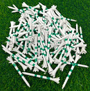 NorthPointe Four Leaf Clover/Shamrock 3 ¼” Plastic Golf Tees – White with Green - 100 Tees in Bulk, White and Green, 3 1/4"