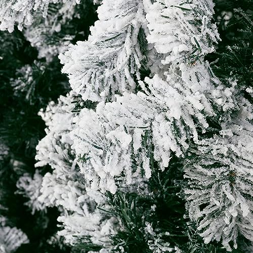 Jingle Jollys Christmas Tree 2.1m Snowy Xmas Trees, Decorations Holiday Party Gift Home Garden Store Decor, 7ft 859 Tips Flocked Snow Foliage Easy Assembly Indoor Outdoor