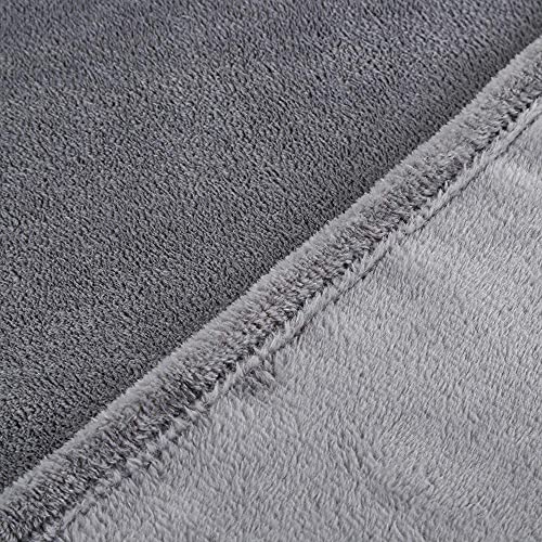 Ultra Soft Double Sided Microfiber Polyester Blanket for Extra Warmth in Bed, Luxury Light Weight Flannel Throw Perfect for Keep Warm snuggling on The Sofa Couch Chair (130cmX180cm, Grey)