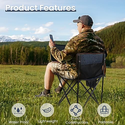 Camping Hiking Chair, Outdoor Fishing BBQ Garden Seat, Portable Lightweight Picnic Beach (Blue)