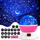 MOKOQI Star Projector Night Lights for Kids with Timer, Gifts for 1-14 Year Old Girl and Boy, Room Lights for Kids Glow in The Dark Stars and Moon can Make Child Sleep Peacefully and Best Gift-Pink