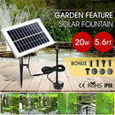 20W Solar Powered Fountain Water Pump for Outdoor Garden Pond Pool