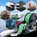 66FIT Boat Winches for Trailers, 3500lbs Heavy Duty Hardened Steel Boat Trailer Winch with 33FT Green Strap, 2-Way Ratchet 4:1/8:1 Gear Portable Hand Winch for Trailers Trucks ATVs Boat