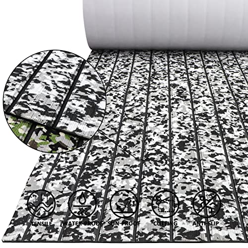 Hzkaicun Boat Flooring EVA Foam Boat Decking 94" x 45"/35"/23" Self-Adhesive Sea Deck Boat Flooring Non-Slip 6mm Camo Marine Deck Flooring for Boat Deck Yacht Jet Ski Kayaking Surfboard Fishing Boat