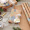 Hallmark Holiday Sustainable Kraft Gift Wrap with Cut Lines on Reverse (3 Rolls: 90 sq. ft. ttl) Wintry Nature: White Snowflakes, Blue and Green Foliage, Christmas Trees, 0005JXW1051