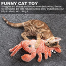 Flapping Lobster Toy for Cats & Dogs,Soft Cat Chew Kicker Toy,Motion Activated Moving Cat Toy with Catnip Packets,USB Chargeable,Washable,Touch Activated Plush Interactive Cat Exercise Toys