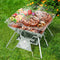 Grillz 2-in-1 Outdoor Portable Camping Fire Pit Barbeque Grill Smoker, Silver