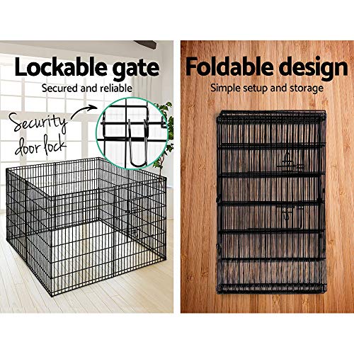 i.Pet36" 8 Panel Pet Dog Playpen Rabbit Play Pen Playpens Fence Cage Cages Puppy Exercise Enclosure Crate Pets Barrier Portable Outdoor Indoor Run Gate Guinea Pig Heavy Panels Kennel