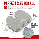FORTEM Chair Cushion, Seat Cushion for Office Chair, Car Seat Cushion, Coccyx Orthopedic Pillow, Desk Chair Memory Foam Sitting Pillow, Washable Cover (Velour, Grey)