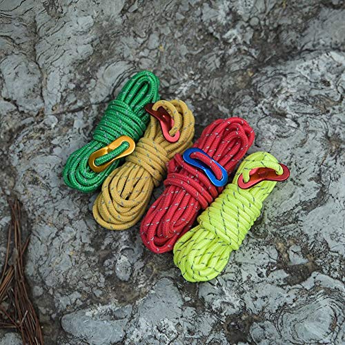 4pcs 13ft 4m Reflective Pull String With Rope Tensioner 4mm Diameter Adjustable  Rope Ratchet With Hook