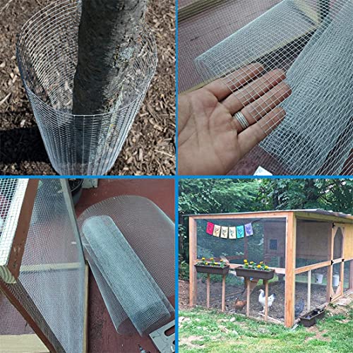 Hardware Cloth Wire Fence Roll, 30CM X 6M Galvanized Garden Fence Chicken Wire Mesh Roll Welded Mesh for Poultry Netting Cage Garden Protection Plants Supports