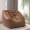 MARLOW Bean Bag Chairs Cover Without Filler, Large Lazy Sofa Cover, PU Leather Recliner Storage Bags Cover,Home Game Lounger for Kids Adults, Indoor Outdoor (400L Capacity, Brown, 100 × 80 cm)