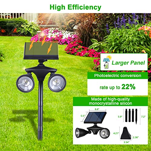 GUYULUX Solar Spotlights Outdoor Waterproof, 7-Color Cycling Landscape Light Dusk to Dawn, Stake Solar Lights Stay On All Night, Solar Uplights for Yard/Patio/Outside Decor/Halloween/Christmas, 2-Pack