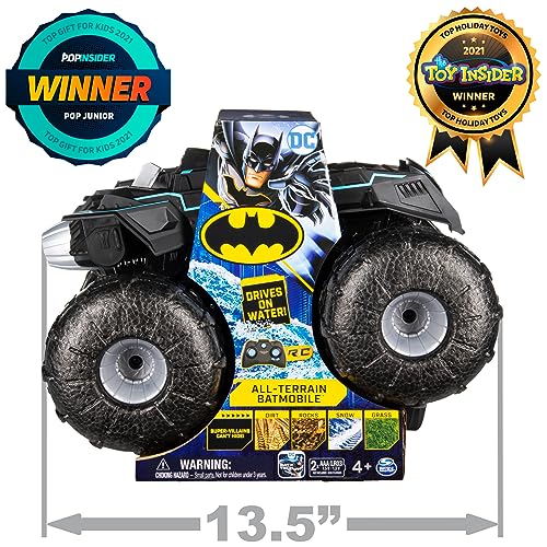 Batman, All-Terrain Batmobile Remote Control Vehicle, Water-Resistant Batman Toys for Boys Aged 4 and Up