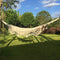 Macrame Cotton Camping Boho Hammock Woven Hanging Rope Chair Porch Swing with Crochet Fringe for Balcony Backyard Patio Garden Pool Outdoor and Indoor Natural White