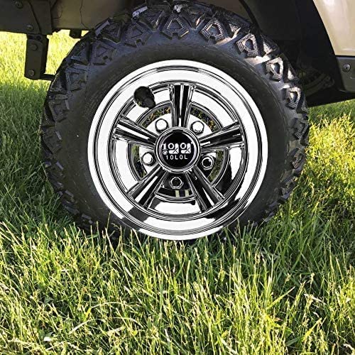 10L0L Golf Buggy Wheel Trims,Easy to Install Sturdy 8 Inch Luxury Universal Golf Cart Wheel Covers Hub Caps for Yamaha Club Car EZGO and Other Golf Buggies (Set of 4)