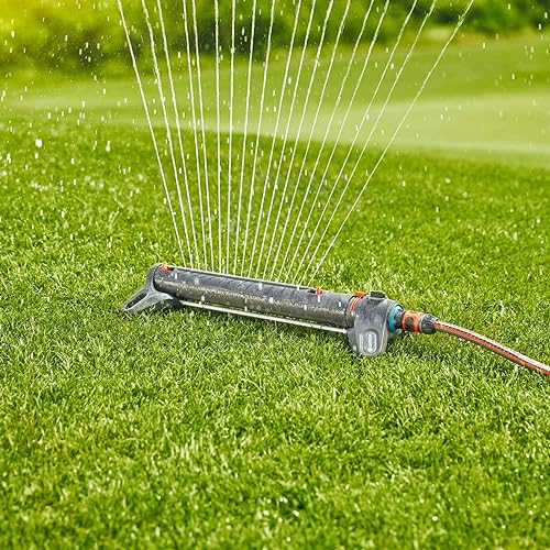 Gardena 18714-80 AquaZoom Fully Adjustable Oscillating Sprinkler, for Flexible, Leak Proof and Precise Watering, Made in Germany