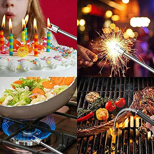 Kitchen ARC Flameless USB Kmest Lighter BBQ Windproof Portable Candle Rechargeable (Silver)