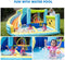 FBSPORT Inflatable Bounce House, Water Slide Park Slide Bouncer with Ball Shooting, Climbing Wall, Jumping and Splash Pool, Kids Bouncy Castle with 450W Air Blower for Outdoor Backyard