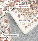 zesthome 8x10 Area Rugs for Living Room,Stain Resistant Non-Slip Backing Washable Rugs,Vintage Boho Persian Large Area Rug (Orange,8'x10')