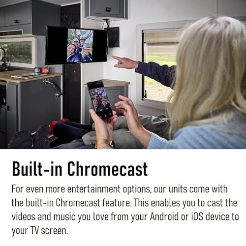 ENGLAON 32″ HD LED Android11 Smart 12V TV with Built-in Bluetooth 5.0 & Chromecast for Caravan Motorhome RV