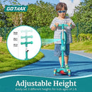 Gotrax KS3 Kids Kick Scooter, LED Lighted Wheels, Adjustable Height Handlebars and Removable Seat, Lean-to-Steer & Widen Anti-Slip Deck, 3 Wheel Scooter for Kids Ages 2-8 and up to 100 Lbs (Green)