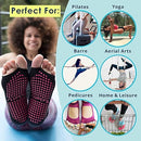 Yoga Socks for Women Non Slip, Toeless Non Skid Sticky Grip Sock - Pilates, Barre, Ballet (Allegro Style) (Vertical Block)