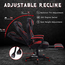 Zeanus Gaming Chair with Footrest Ergonomic Computer Chair with Massage Recliner for Heavy People Racing Gamer Chair Big and Tall Chairs for Adults Red