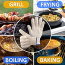 bogo Brands Oven Gloves Heat Resistant with Fingers - 2 Pair Value Pack - Kitchen and BBQ, Baking, Cooking and Grill Mitts - Resists Temperature up to 480 Degrees