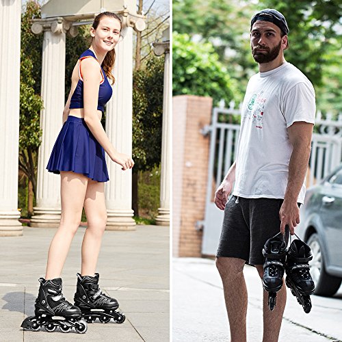 ITurnGlow Adjustable Inline Skates for Kids and Adults, Roller Skates with Featuring All Illuminating Wheels, for Girls and Boys, Men and Ladies