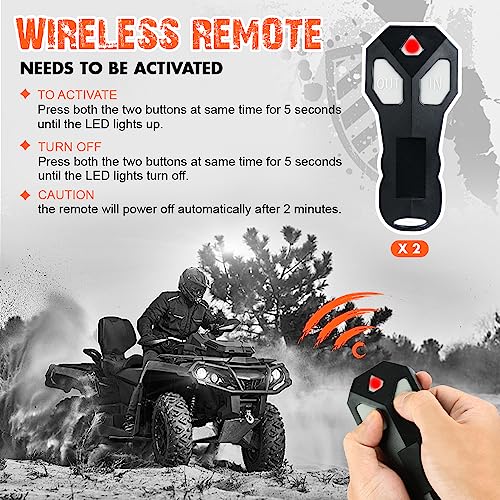 ZESUPER 4500lb Winch 12v Boat Trailer ATV UTV Quad Electric Winch 2 Wireless Remotes Synthetic Rope Waterproof IP67 Car