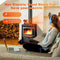 VODA Newly Upgrade 4 Blades Heat Powered Stove Eco Fan with Magnetic Thermometer for Wood Log Burner Fireplace