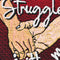 "Struggle with me" Couple Patch to Iron or sew on for All Fabrics | Hand in Hand Fabric Applique Funny Quote Sticker to Iron on for Clothing and Backpacks | 2.75x2.75 in