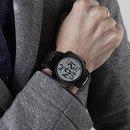 Cemavin Mens Digital Sports Watch, Waterproof LED Screen Large Face Military Watches and Heavy Duty Electronic Simple Army Watch with Alarm, Stopwatch, Luminous Night Light - Black