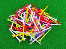 KISEER 100 Pack Assorted Colors Professional Durable 2 3/4 Inch Plastic Golf Tees Bulk (Random Colors)