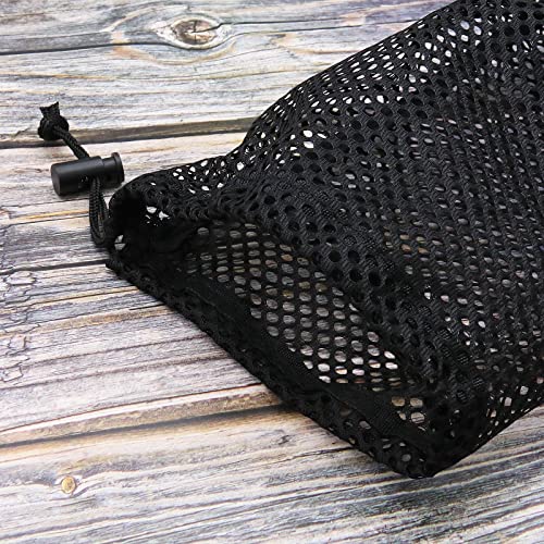 VGOL 2PCS Golf Ball Bag Nylon Drawstring Mesh Pouch Golf Ball Storage Bag for 48-56 Golf Balls Gym Bag Golf Accessory Outdoor Sports Supplies Black