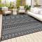 Outdoor Rug Carpet Waterproof 8x10ft Patio Rug Mat Indoor Outdoor Area Rug for RV Camping Picnic Reversible Lightweight Plastic Straw Outside Rug for Patio Decor Decoration Boho Rug Black White