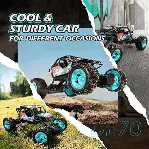 DEERC DE70 Remote Control Truck W/Metal Shell, 60+ Mins, 2.4G Remote Control Car, 1:22 RC Cars Crawler for Boys, RC Monster Trucks, Toy Vehicle Car Gift Kids Adults Girls