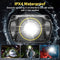 Necomi LED Rechargeable Headlamp,650 Lumens 1200mAh Battery 5 Modes Multi-Function Headlight Flashlight, Waterproof Head Torch with Red Light for Camping Running Cycling Fishing