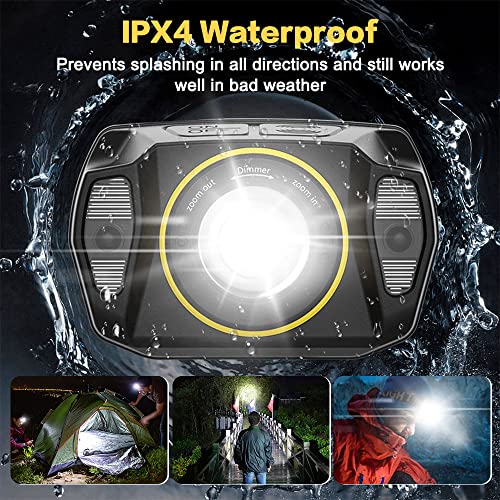 Necomi LED Rechargeable Headlamp,650 Lumens 1200mAh Battery 5 Modes Multi-Function Headlight Flashlight, Waterproof Head Torch with Red Light for Camping Running Cycling Fishing