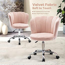 Recaceik Velvet Home Office Chair, Modern Adjustable Swivel Shell Desk Chair for Living Room Upholstered Cute Vanity Chair with Wheels, Comfy Task Chair Accent Chair for Living Room