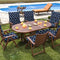 DYTXIII Set of 2 Outdoor High Back Chair Cushions 44"x 22",Water Repellent Rocking Chair Cushions Replacement, Seat/Back Chair Cushions for Patio,Porch,Balcony and Indoor - Geomentry Navy