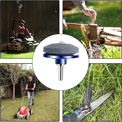 LAOJU Lawnmower Blade Sharpener 4 Pack Rotary Lawn Mower Sharpener with Steel Backing, Universal Garden Tool Blade Sharpener for Power Drill Hand Drill