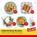 Glad Round Disposable Paper Plates for All Occasions | New & Improved Quality | Soak Proof, Cut Proof, Microwaveable Heavy Duty Disposable Plates | 10" Diameter, 50 Count Bulk Paper Plates