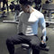Muscle Alive Men Skinny Tight Compression Base Layer Short Sleeve T Shirt Bodybuilding Tops Polyester and Spandex, 9309 White, S