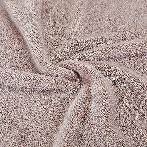 Ultra Soft Double Sided Microfiber Polyester Blanket for Extra Warmth in Bed, Luxury Light Weight Flannel Throw Perfect for Keep Warm snuggling on The Sofa Couch Chair (40"X50", Tan)