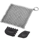 Cast Iron Cleaner with Durable Plastic Pan Grill Scrapers SENHAI 7 x7 inch Stainless Steel Chain Scrubber for Skillets Griddles Pans or Woks and More